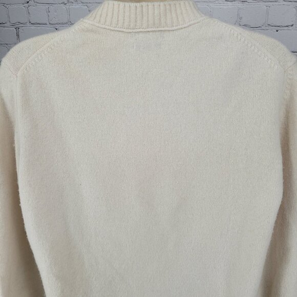 Massimo Dutti Beige Wool Cashmere Crew Neck Pullover Sweater Size Medium M - Picture 7 of 11